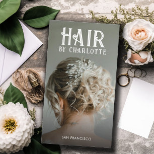 Modern Hair Stylist Photo Business Card