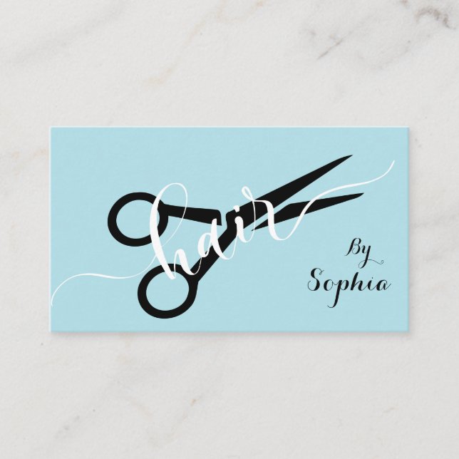 Modern Hair Stylist QR Code Business Card (Front)