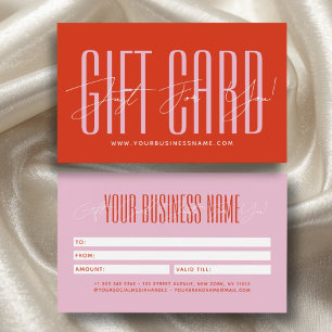 Modern hair stylist script typography gift card