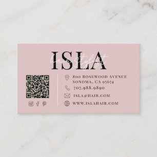 Modern Hair Stylist Typography Blush Pink Business Card