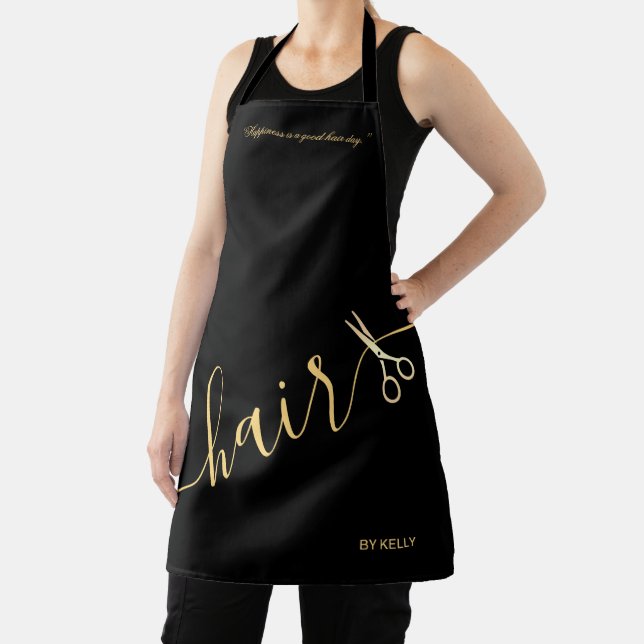 Modern Hairstylist Beauty Salon Employee Name  Apron (Insitu)