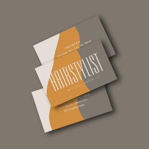 Modern Hairstylist Earth Tones Business Card