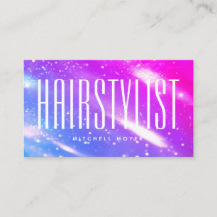Modern Hairstylist Holographic Business Card