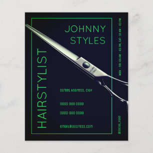 Modern hairstylist scissors cover flyer