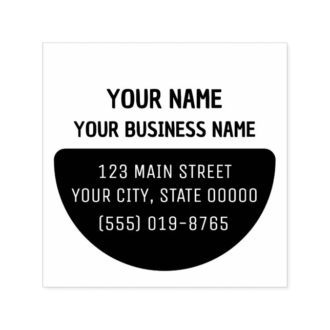 Modern Half Circle Small Business Address Stamp  (Design)