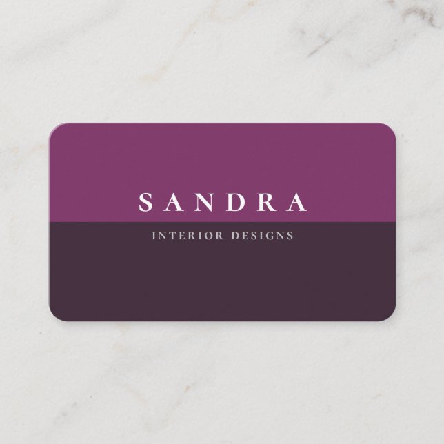 modern half mauve half pink business card (Front)