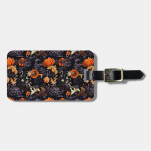 Modern Halloween Botanical FloralLuggage Tag