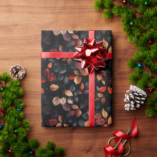 Modern Halloween Fall Leaves Wrapping Paper