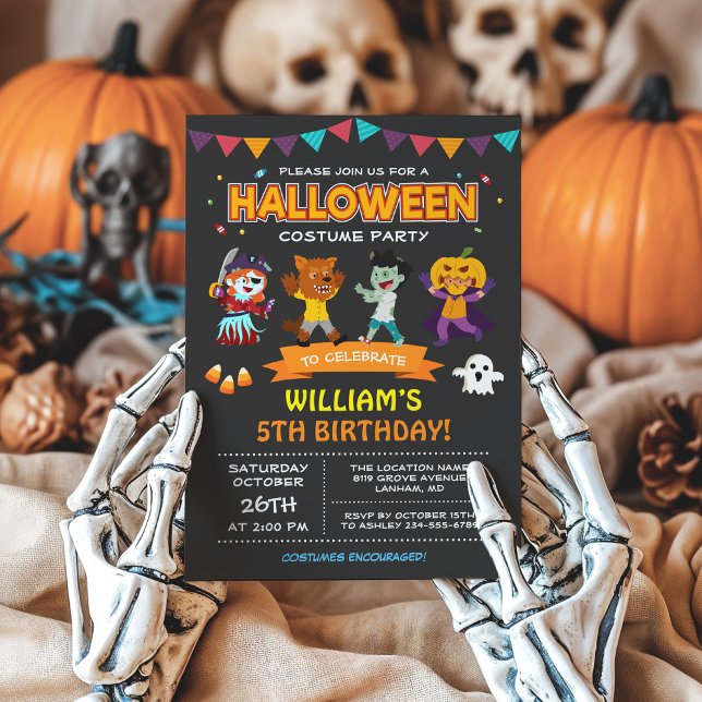 Modern Halloween Kids Costume Party Invitation (Creator Uploaded)