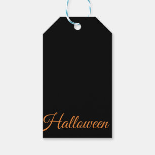 Modern Halloween Party Black Gift Tag