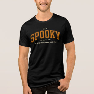 Modern Halloween Spooky Dentist Custom Occupation Tri-Blend Shirt