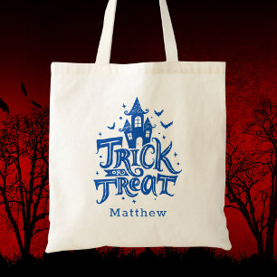 Modern Halloween Trick or Treat Boy Kids Tote Bag