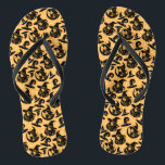 Modern Halloween Woman Witches Hat Orange Jandals<br><div class="desc">Witches with a witch hat pattern design in orange colour.</div>