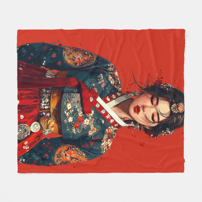 Modern Hanbok Portrait Blanket (Front (Horizontal))