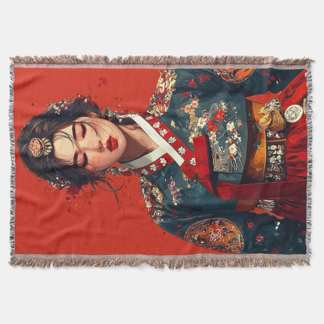 Modern Hanbok Portrait Blanket (Front)
