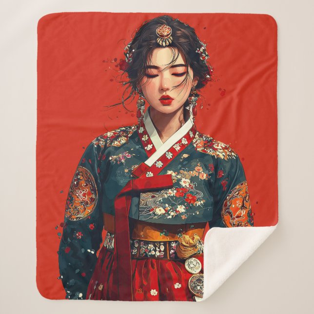 Modern Hanbok Portrait Blanket (Front)