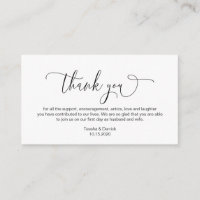 Modern hand Black ink script, Wedding Thank you