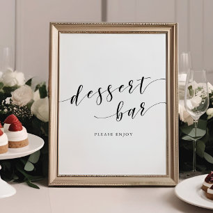 Modern Hand Clligraphy Wedding Dessert Bar Sign