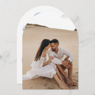 Modern Hand Drawn Arch Photo Underlay RSVP Wedding Invitation
