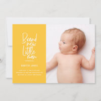 Modern hand drawn baby boy birth announcement