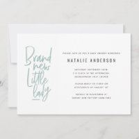Modern hand drawn baby girl baby shower invite
