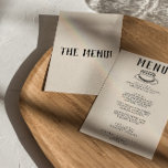 Modern Hand Drawn Cake Retro Quirky Wedding  Menu<br><div class="desc">A colourful retro funky modern black and white wedding dinner menu. Which features chic template design of creamy milky background and black hand written typography. With Hand drawn cake . A Perfect and matching with the whole suite.</div>