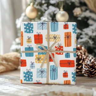 Modern Hand-Drawn Christmas Gifts Holiday Present  Wrapping Paper