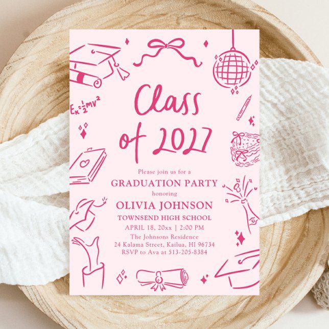 Modern Hand Drawn Class of 2027 Graduation Party Invitation (Modern Hand Drawn Class of 2027 Graduation Party Invitation)