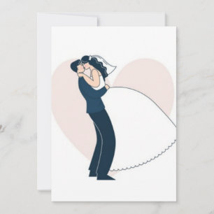 Modern Hand-Drawn Couple Illustration Engagement Invitation