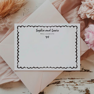 Modern Hand Drawn Couple Stationery Card