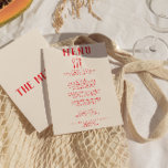 Modern Hand Drawn Fork Knife Retro Quirky Wedding  Menu<br><div class="desc">A colourful retro funky modern red and white wedding dinner menu. Which features chic template design of creamy milky background and vivid red hand written typography. With Hand drawn knife,  fork and a spoon. A Perfect and matching with the whole suite.</div>