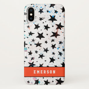 modern hand drawn fun space and stars monochrome Case-Mate iPhone case