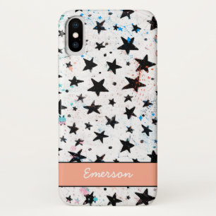 modern hand drawn fun space and stars monochrome Case-Mate iPhone case