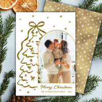 Modern Hand-Drawn Gold Christmas Tree Arch Photo