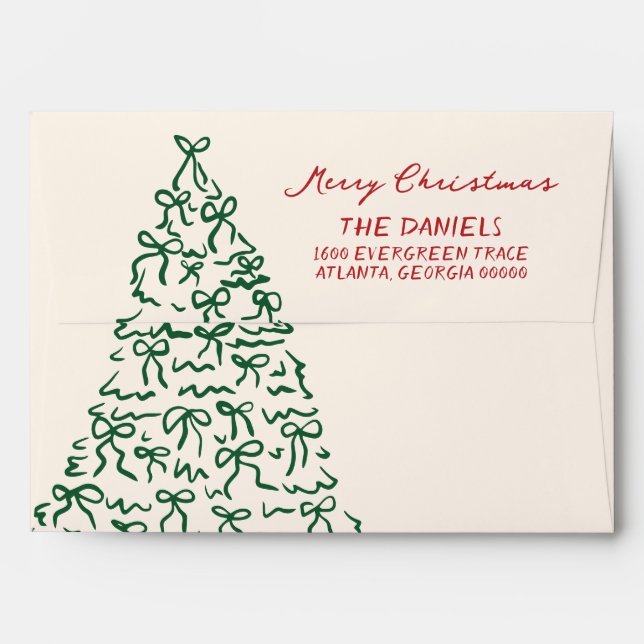 Modern Hand Drawn Holiday Return Address Envelope (Back (Top Flap))