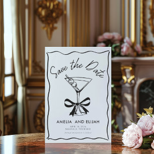 Modern Hand-Drawn Martini Save the Date