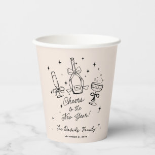 Modern Hand Drawn New Year's Eve Party  Paper Cups