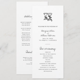 Modern Hand Drawn Wedding Flat Program Programme