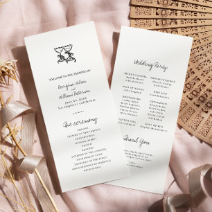 Modern Hand Drawn Wedding Flat Program Programme