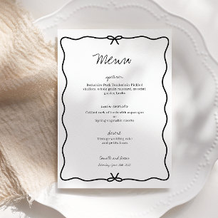 Modern Hand Drawn Wedding Menu Invitation