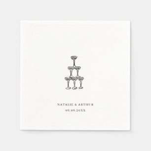 Modern Hand Drawn Wedding Napkin