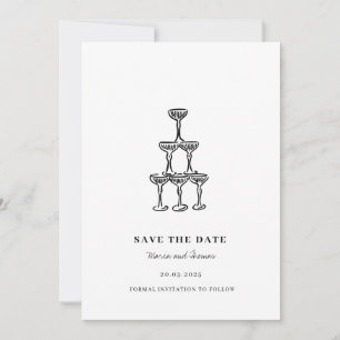 Modern Hand Drawn Wedding Save the Date