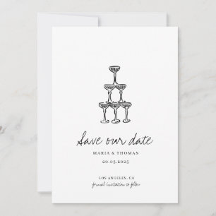 Modern Hand Drawn Wedding Save the Date