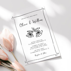 Modern Hand-Drawn Whimsical Wedding Invitation