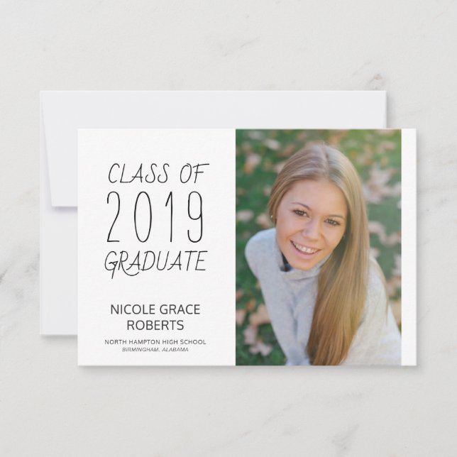 Modern Hand Lettered Mini Graduation Announcement (Front)
