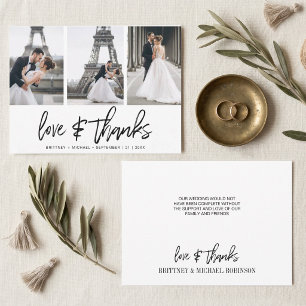 Modern Hand-Lettered Photo Collage Elegant Thank You Card