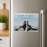 Modern Hand Lettered Photo Save the Date