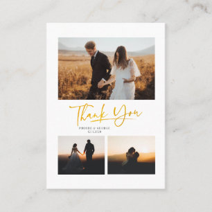 Modern Hand-Lettered Photo Wedding Thank You Card