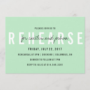Modern Hand Lettered Rehearsal Dinner Invitation