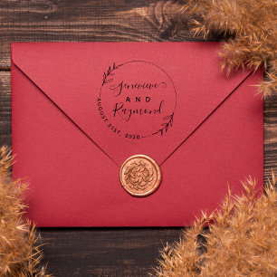 Modern Hand-Lettered Script Married Couple Wedding Rubber Stamp